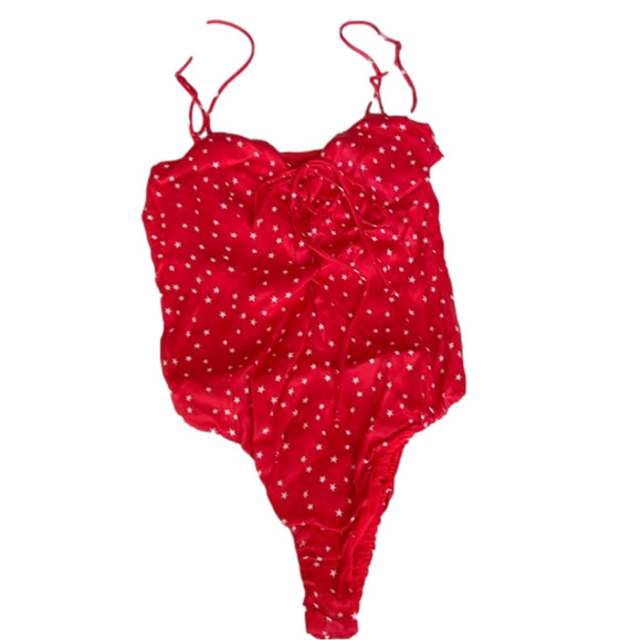 Zara Women's  Red Bodysuit with White Stars - Picture 1 of 8